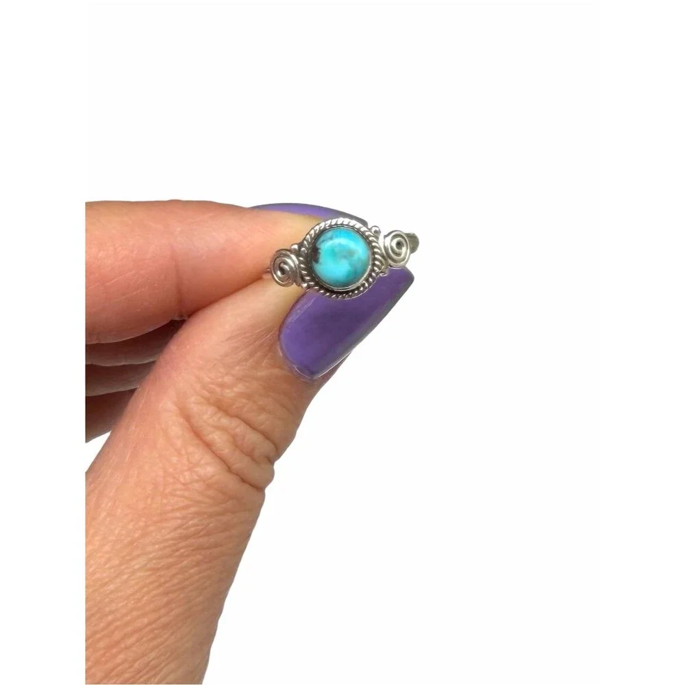 Kingman Turquoise Ring Size 6 Solid 925 Sterling Silver